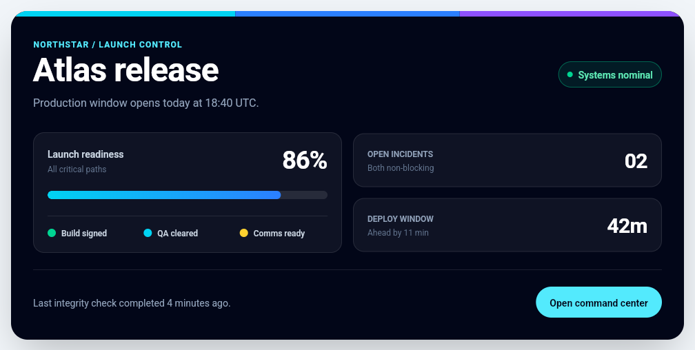 Launch command rendered by Flutter with mix_tailwinds